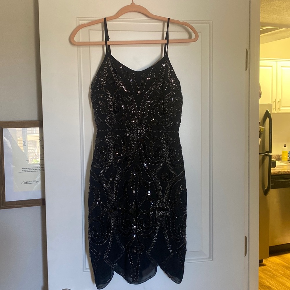 Black Sequined Dress